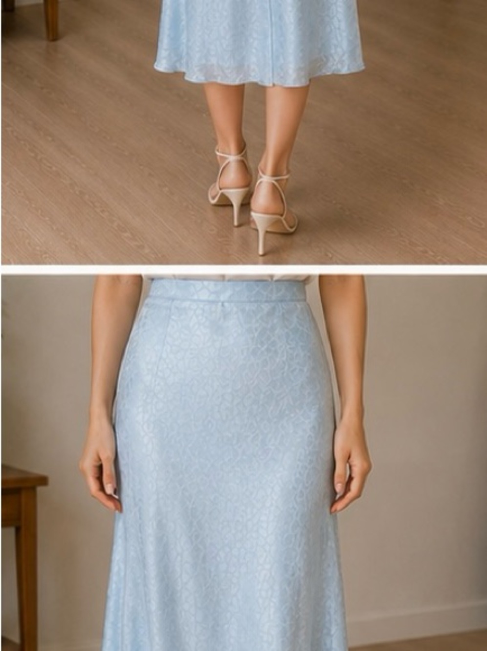 Marisa Minicucci Blue Silk Blend Asymmetrical Midi Skirt Women’s Size 4 - Picture 2 of 7